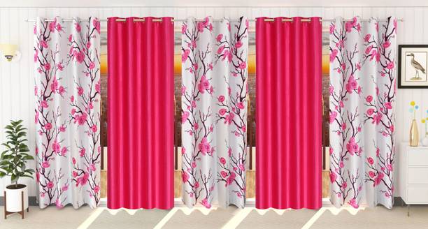 Ville Style 214 cm (7 ft) Polyester Room Darkening Door Curtain (Pack Of 5)