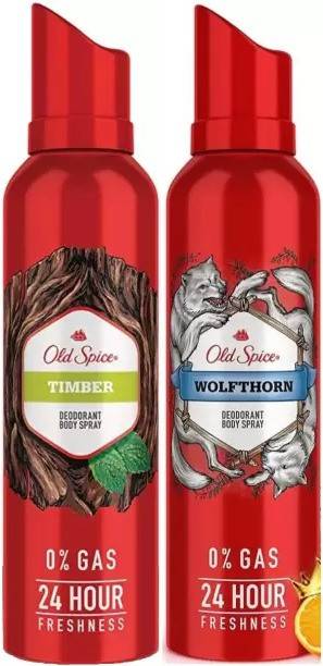 OLD SPICE 1 Wolfthorn+1 Timber Deodorant For Men 115 Ml *2Pcs Body Spray  -  For Men