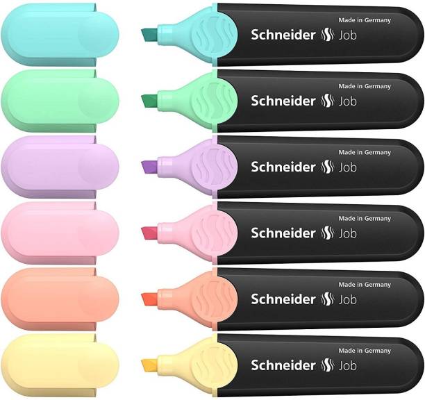 schneider Pastel Job Highlighter Marker, Chisel Tip - Turquoise, Mint, Vanilla, Peach, Lavender, Light Pink