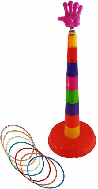 JUBLYN Plastic Ring Toss Quoits Hoopla Throw Game for Toddlers