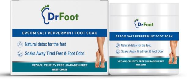 Dr Foot Epsom Salt Peppermint Foot Soak (Magnesium Sulphate) For Muscle Aches, Pain Relief, Relaxation, Spa Treatment for Bathing and Foot – 200gm