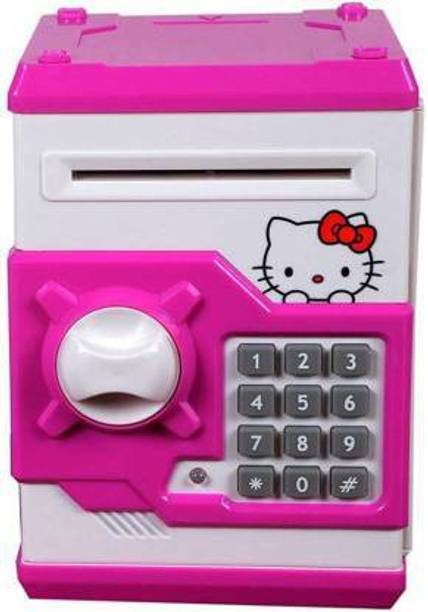 DHRUVCOLLECTION Shape Money Safe Kids Piggy Savings with Electronic Lock ATM Bank | Latest Money Safe Kids Piggy Savings with Electronic Lock ATM Bank Coin Bank