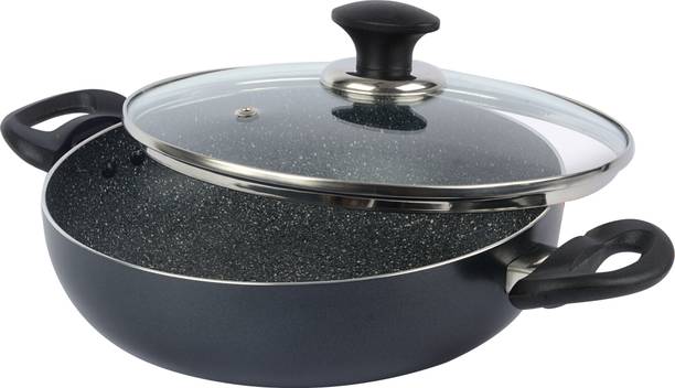 Ethical ROYALE_SERIES_INDUCTION KADAHI/KARAHI / MULTI PURPOSE KARAHI PAN WITH GLASS LID Kadhai 24 cm diameter with Lid 2.3 L capacity