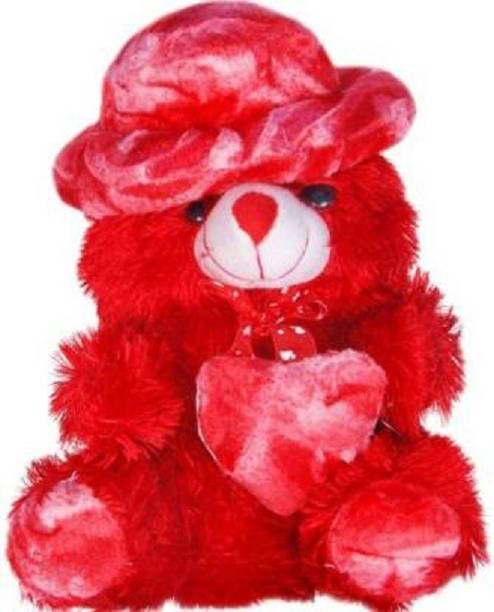 Saubhagye Perfect Soft Toy Gift for Valentine/girl/boy Rose Heart Red teddybear - 17 cm - 17 cm (Red)  - 17 cm