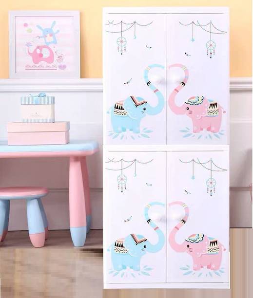 The Tickle Toe T3-H07382C Plastic 4 Door Wardrobe
