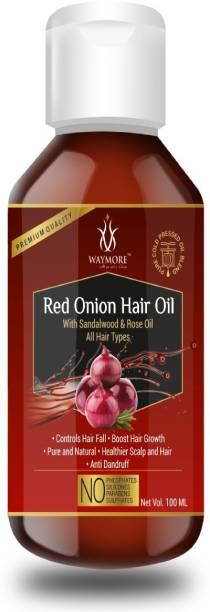 WAYMORE 100% Pure and Natural, Premium Quality - 100ml Onion Hair Oil with Sandalwood and Rose Oil - Bioactive Hair Oil for Control Dandruff, Treat Hair Loss, Accelerate Hair Growth  Hair Oil