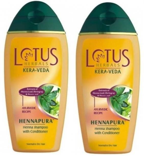 LOTUS HERBALS kera-veda Henna Shampoo With Conditioner Hennapura (pack of 2)
