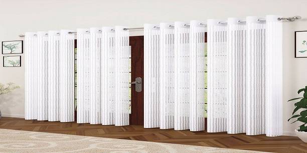 MSD Decor Hub 152 cm (5 ft) Polyester Transparent Window Curtain (Pack Of 4)