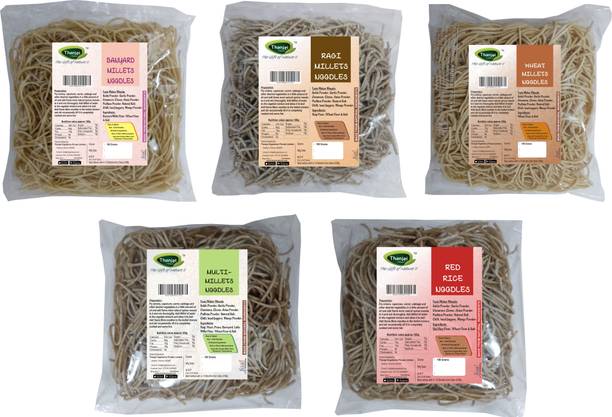 THANJAI NATURAL Millet Noodles 180 Grams X 5 Variities of Homemade Natural Millets Noodles( No Preservatives, No Chemicals, No Artificial Extract) Combo