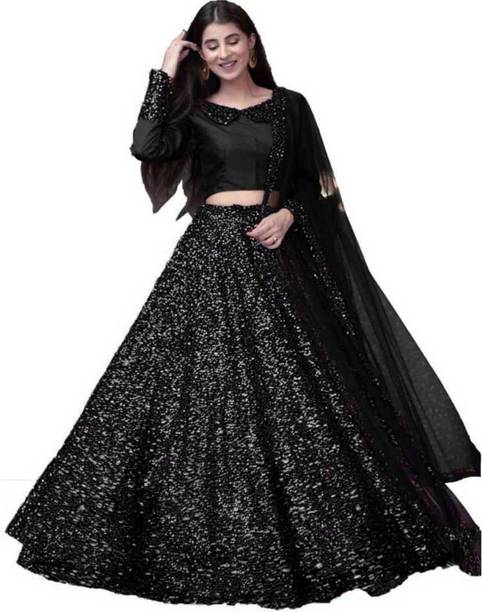 Solid, Embellished, Self Design Semi Stitched Lehenga Choli