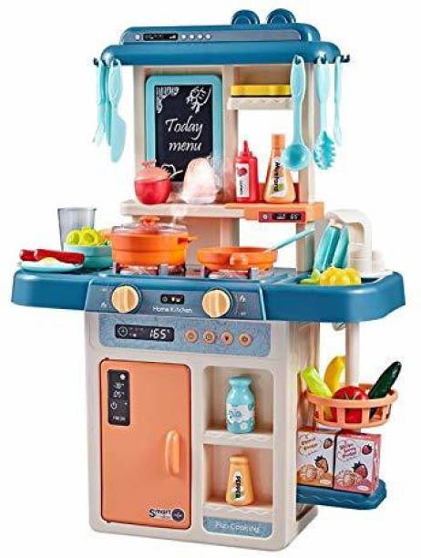 himanshu tex 42 Pcs Toy Kitchen Sets, Simulated Spray Kitchen Toys, Kids Kitchen Pretend Play Set,Play Cooking Set, Cookware Pots and Pans Play set