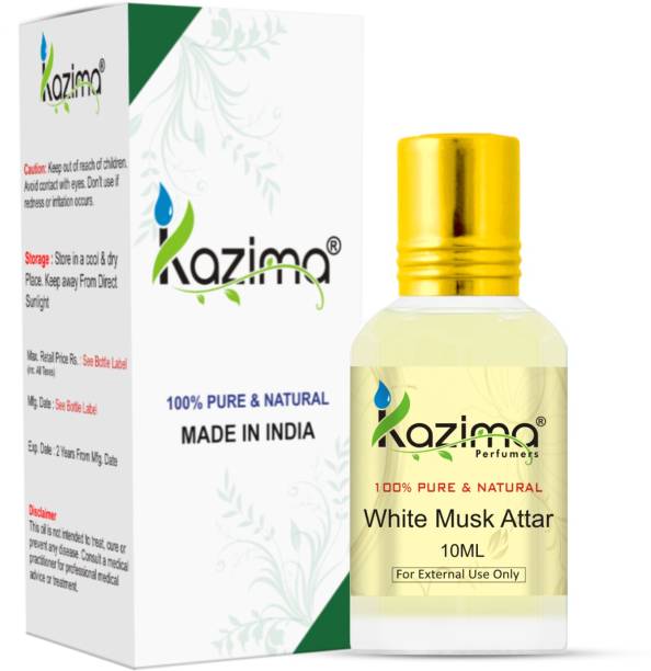 KAZIMA White Musk Perfume For Unisex - Pure Natural (Non-Alcoholic) Floral Attar