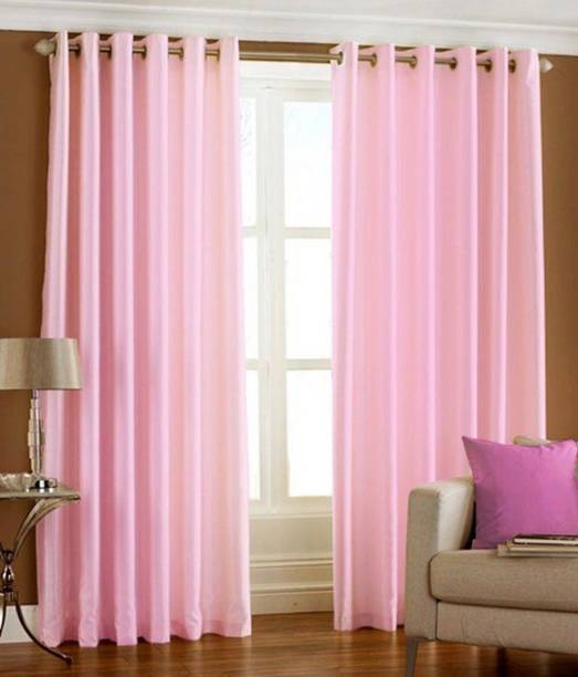 Styletex 273 cm (9 ft) Long Door Polyester Semi Transparent Curtain (Pack Of 2)
