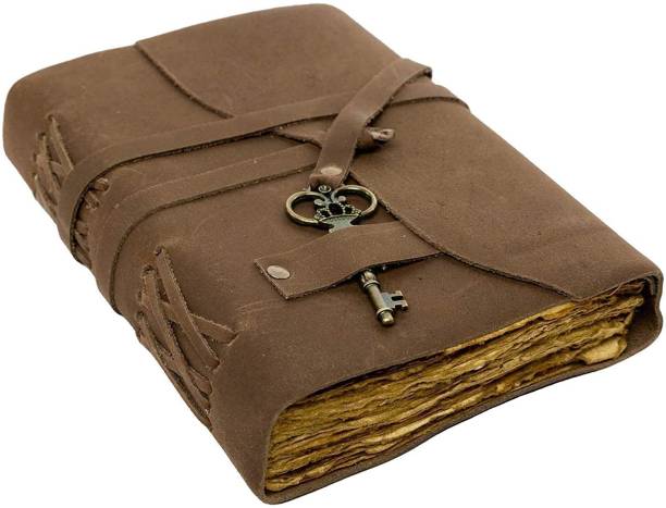 CRAFT CLUB Premium Finished Leather Journal With Antique Paper and Key A5 Diary Unruled 240 Pages