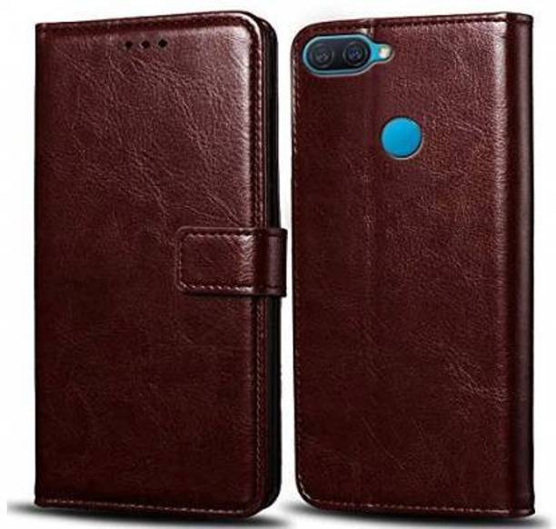Chaseit Flip Cover for OppO A12 (Brown, Shock Proof, Pack of: 1)