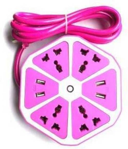 UMORK Hexagon Socket with USB Charger, 4-Outlet with 4-USB Power Socket Extension Board with Cord 4  Socket Extension Boards
