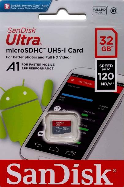 SanDisk MicroSDHC 32 GB MicroSD Card Class 10 120 MB/s  Memory Card