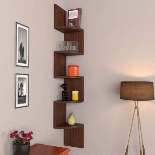 STRONG GALLERY Wall shelf Zigzag Corner Wall Mount Shelf Unit/Racks and Shelves MDF (Medium Density Fiber) Wall Shelf