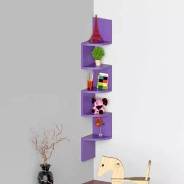 STRONG GALLERY Wall shelf Zigzag Corner Wall Mount Shelf Unit/Racks and Shelves MDF (Medium Density Fiber) Wall Shelf