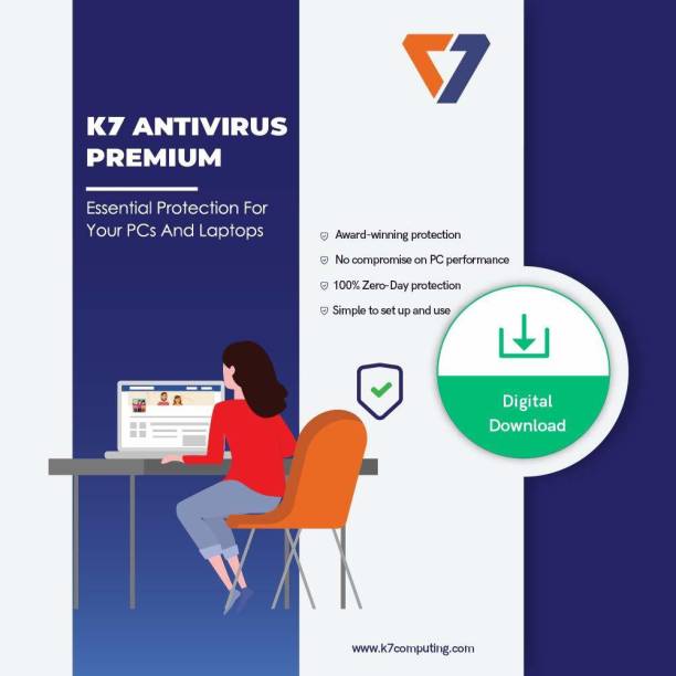 K7 Latest Version 1 PC 1 Year Anti-virus (Email Delivery - No CD)