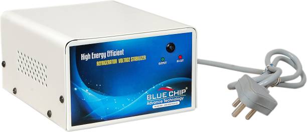 BLUECHIP Voltage Stabilizer for Refrigerator/Fridge - 130-280 V , 3.1 Amp | Compatible With Upto 400 litres , Wide Working Range , Heavy Body - 3 Years Warranty , Micro controller Card Voltage Stabilizer