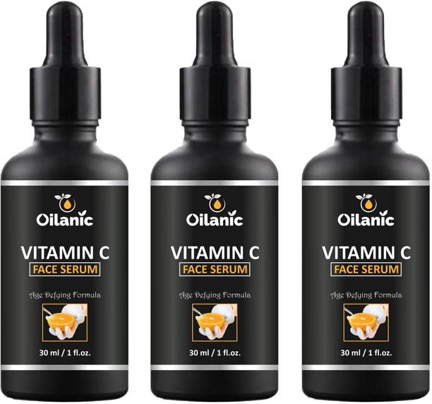 Oilanic Premium Vitamin C Facial Serum- For Skin Whitening and Anti Ageing Combo pack of 3 bottles of 30 ml(90 ml)