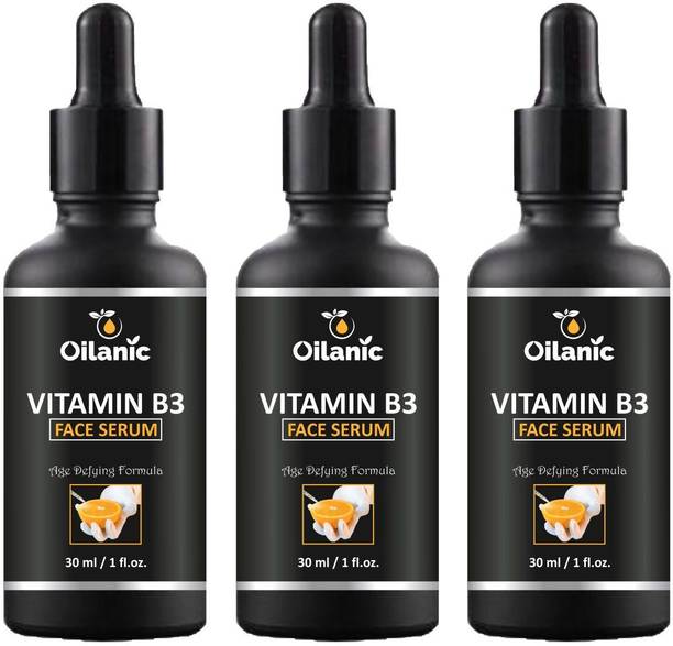 Oilanic 100% Pure & Natural Vitamin B3 Serum- For Skin Whtening, Brightening & Anti Aging Combo Pack of 3 Bottles of 30 ml(90 ml)