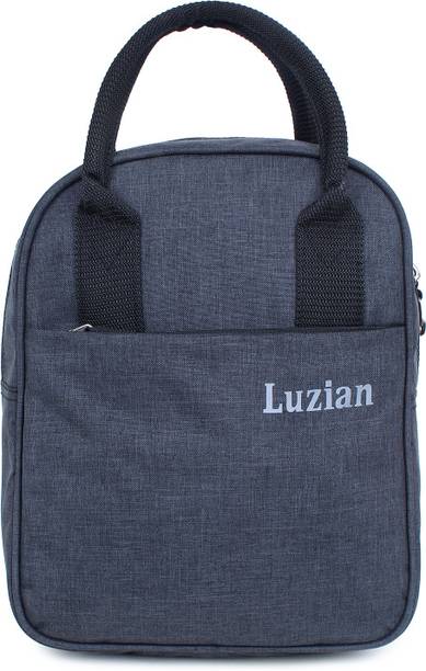 Luzian LUZIAN BLACK Insulated Lunch Bag for Office Men, Women and Kids, Canvas Tiffin Bags for School, Picnic, Work, Carry Bag for Lunch Box. (Black) Grocery Bag