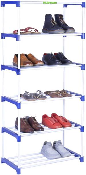 FLIPZON Multipurpose Rack Organizer for Shoe/Clothes/Books - (65.5 (L) x 32.5 (B) x 149 (H) Cms) (Need to Be Assemble - DIY) Rust-Proof - Large Metal, Plastic Shoe Stand
