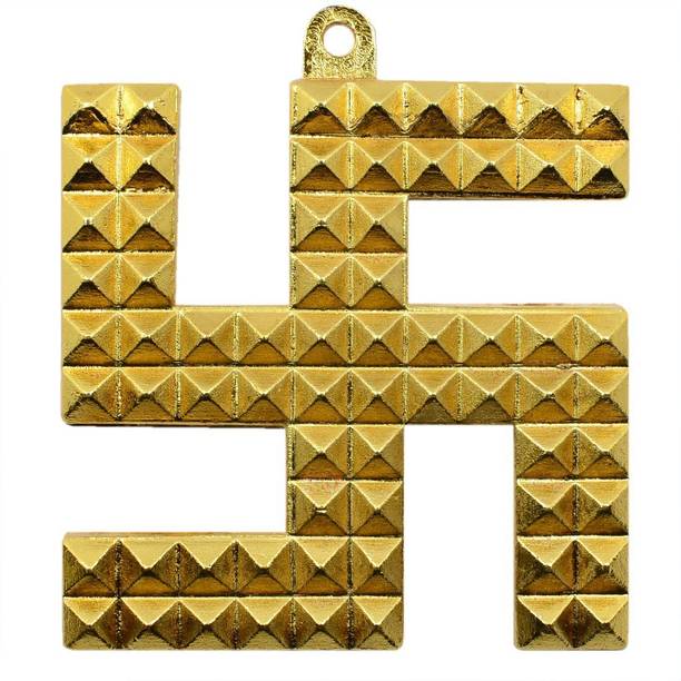 REIKI CRYSTAL PRODUCTS Vastu Feng Shui Swastik Pyramid Big Door Sign for All Vastu Problems Prosperity & Success For Vastu Dosh & Nazar Dosh Decorative Showpiece  -  8 cm