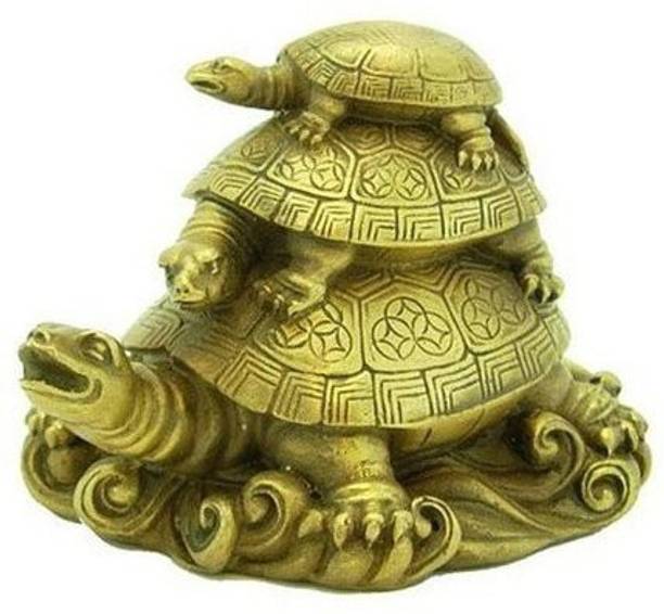 Ripe India Vastu Feng Shui Three Tiered Tortoises Decorative Showpiece  -  9 cm