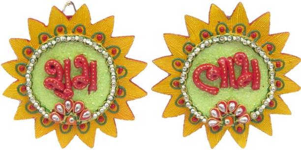 JaipurCrafts Sunflower Shubh-Labh Wall Hanging Decorative Showpiece  -  12.7 cm