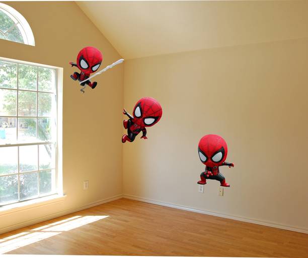 Sticker Hub 38 cm Spiderman Wall Sticker | Decorative Wall Sticker for Living Room, Bedroom, Office, Hall and Home Décor_AS662 Self Adhesive Sticker