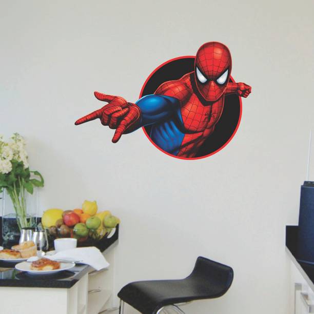 Decoration Designs 37 cm Spiderman Wall Sticker | Decorative Wall Sticker for Living Room, Bedroom, Office, Hall and Home Decor _GD646 Self Adhesive Sticker