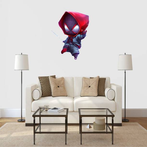 Decoration Designs 71 cm Cute Spiderman Wall Sticker | Decorative Wall Sticker for Living Room, Bedroom, Office, Hall and Home Decor _GD625 Self Adhesive Sticker
