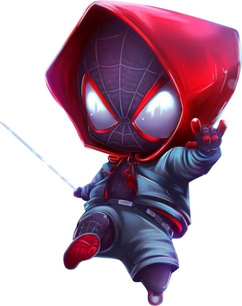 wildartcreation 71 cm Cute Spiderman Wall Sticker | Decorative Wall Sticker for Living Room, Bedroom, Self Adhesive Sticker