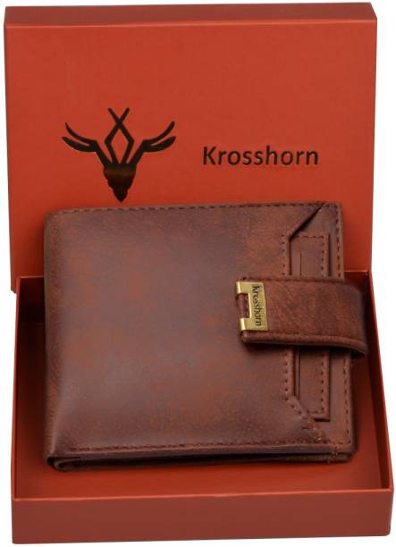 Krosshorn Men Casual Brown Artificial Leather Wallet