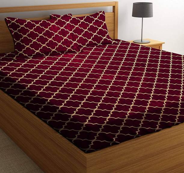 Bdeck Bruders 250 TC Cotton Double Checkered Bedsheet