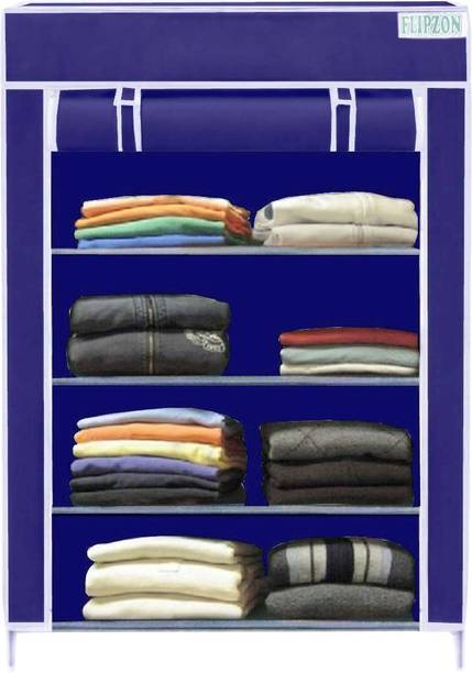 FLIPZON Multipurpose Storage Rack, 4 Layer PP Collapsible Wardrobe