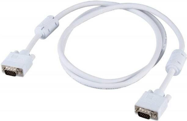 TERABYTE VGA Cable 4.5 m 4.50 Meter VGA Cable High Quality 15 Pin Male to Male White VGA Cable, Support PC/Monitor/LCD/LED, Projector VGA to VGA Converter Adapter Cable