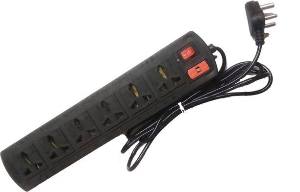 Afiya Enterprises 6+1 Socket Extension board | 6 Amp| Fuse | Individual switches I 240 Volt 6  Socket Extension Boards