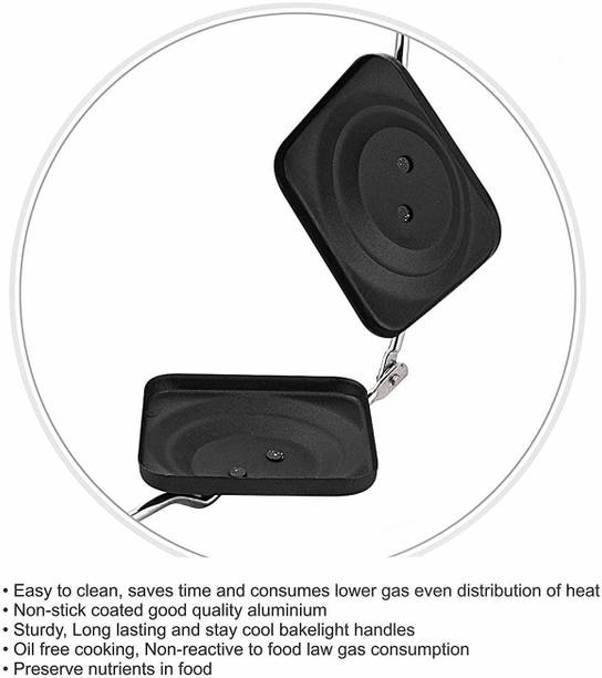 aashita shoppe 002 non stick gas toaster (black) Toast