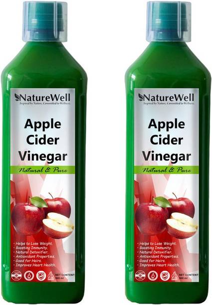 Naturewell Apple Cider Vinegar For Weight Loss With Mother Of Vinegar Vinegar (500ML X2 RE) Premium Vinegar
