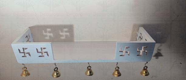 DECORASIA Beautiful Wooden wall temple with swastic design that gives your wall a beautiful look. Engineered Wood Home Temple