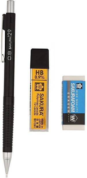 SAKURA Set of Lead Box, Eraser and Cushioning Point 0.9mm Mechanical Pencil