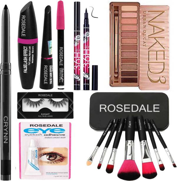 Crynn Smudge Proof Essential MakeupEyelash , Glue & Naked 3 Eyeshadow