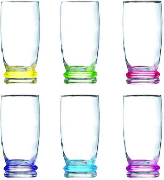लुमिनार्क Cortina Rainbow Highball Tumbler Set, 330ml, Set of 6, Multicolour ग्लास सेट