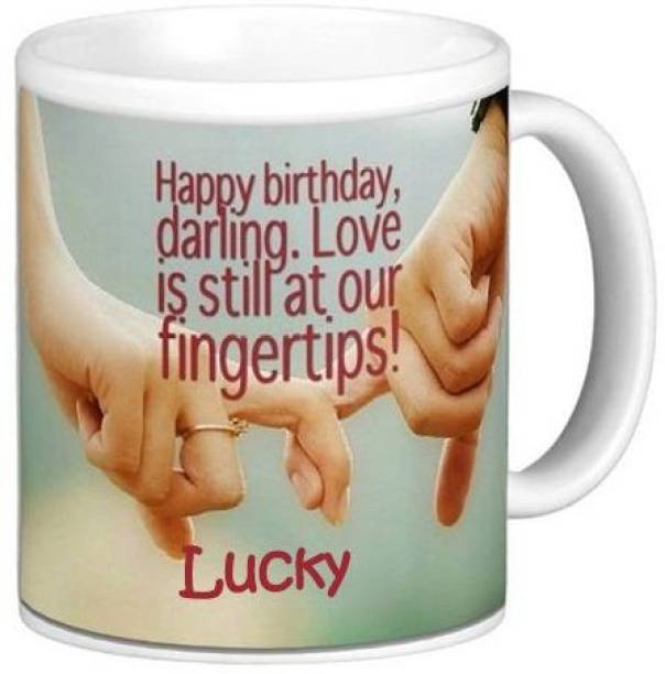 Exoctic Silver Happy Birthday Lucky Romantic Wish Ceramic Coffee Mug
