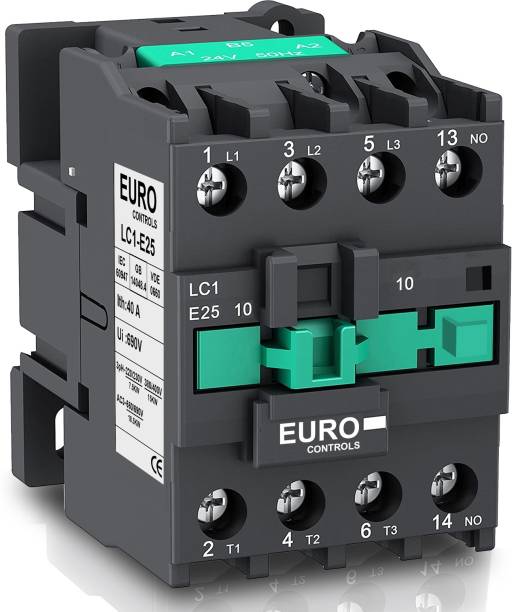 EURO Power Contactor LC1-E25 25 Amps 220 v AC 3 Pole 3NO Copper coil heavy duty Mechanical Contactor with silver alloy Wire Connector