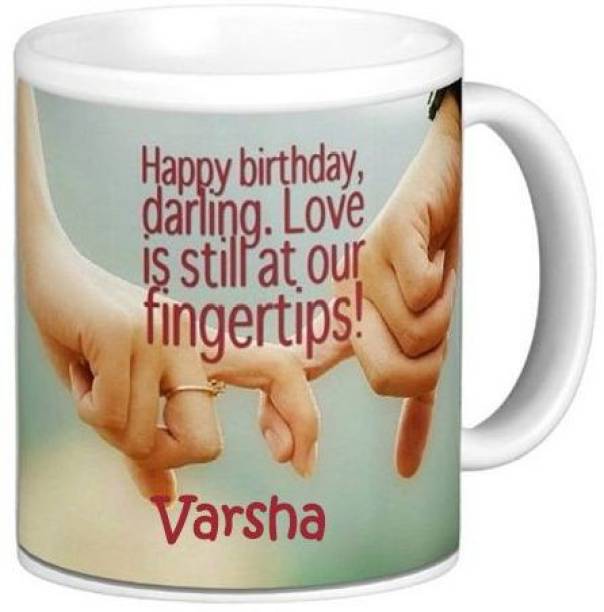 Exoctic Silver Happy Birthday Varsha Romantic Wish 89 Ceramic Coffee Mug